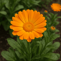 1. Orange Calendula flowering plant for home gardens, borders, and decorative landscaping
