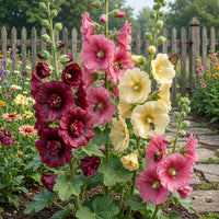 Hollyhock Alcea Rosea – Single Color Mix Pollinator Flower Seeds
