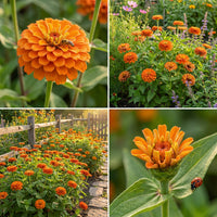 Zinnia Orange King Zinnia Elegans – Vibrant Garden Flower Seeds
