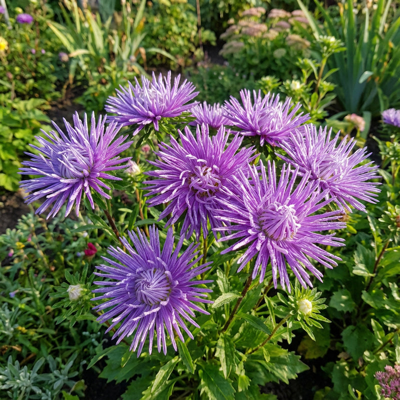 Aster Needle Unicum Violet Callistephus Chinensis – Dwarf Garden Flower Seeds
