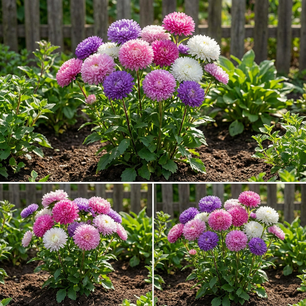 Powder Puff China Aster – Colorful Wildflower Garden Seeds