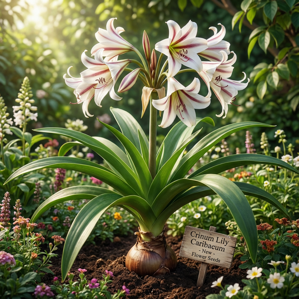 Crinum Lily Caribaeum Large Blooming-size Bulb - New - Flower Seeds