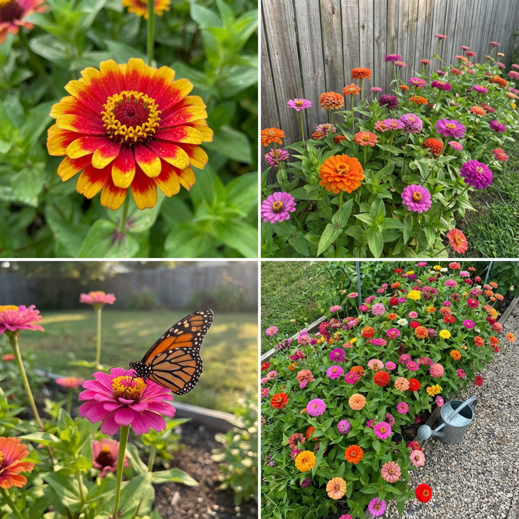 California Giants Zinnia Mix – Large Colorful Flower Seeds