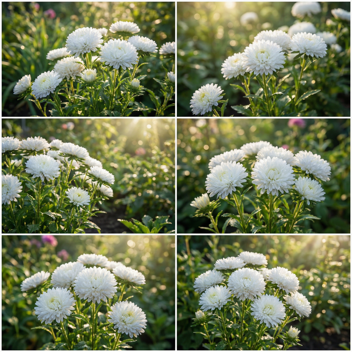 Aster Callistephus Chinensis – Pompon White Flower Seeds