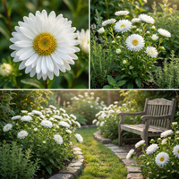 Aster Callistephus Chinensis – Milady White Dwarf Flower Seeds