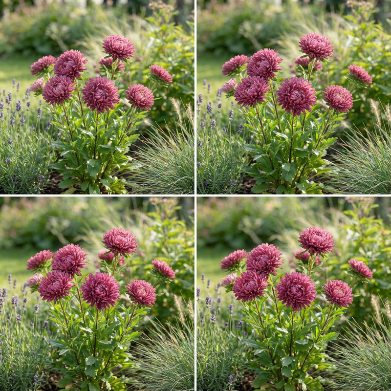 Aster Gremlin Dark Rose Double Callistephus Chinensis – Compact Flower Seeds