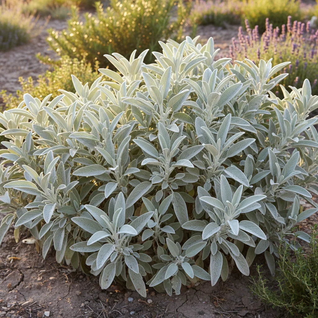 White Sage herb garden seeds for planting Salvia apiana perennial shrubs.