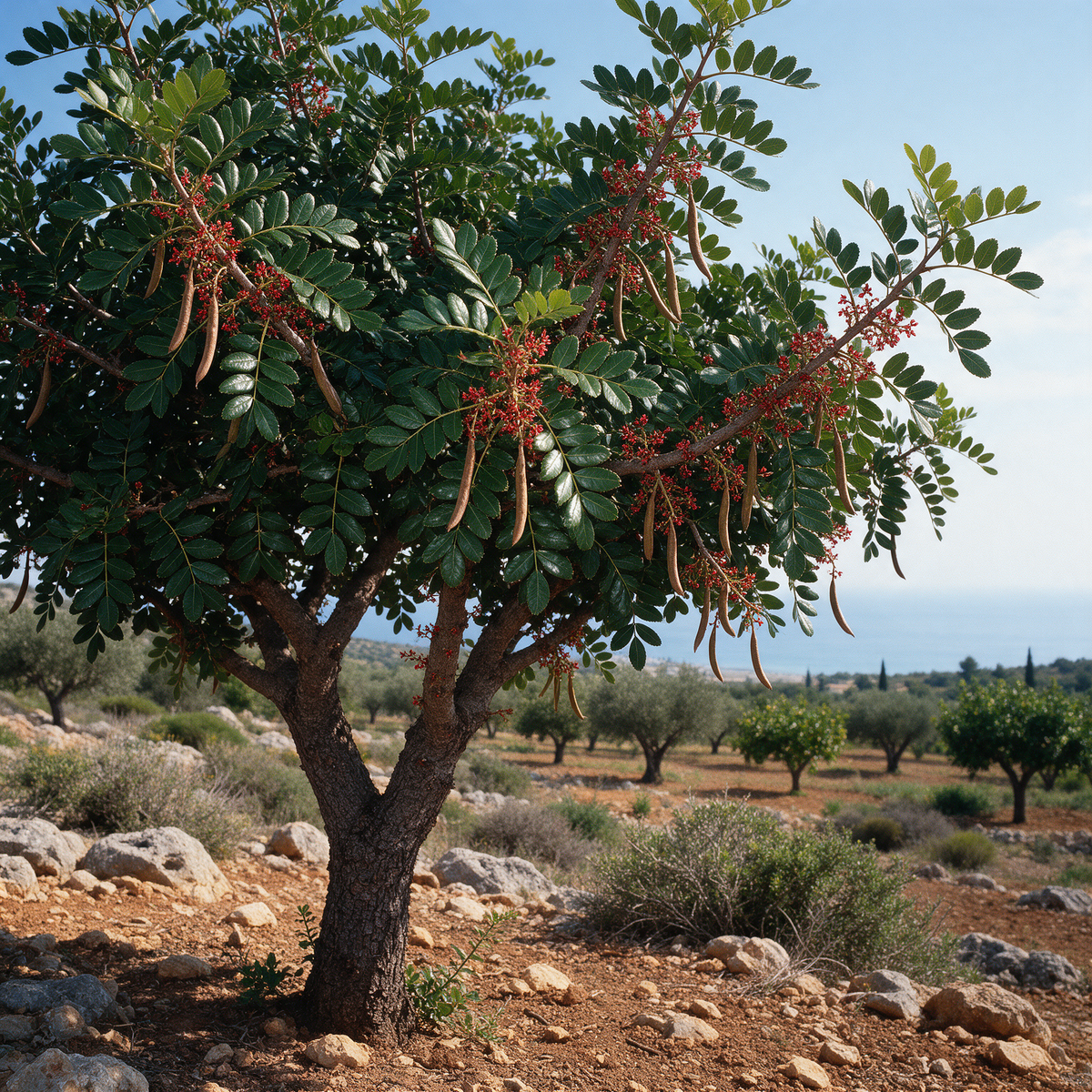 Carob seeds Ceratonia siliqua seeds