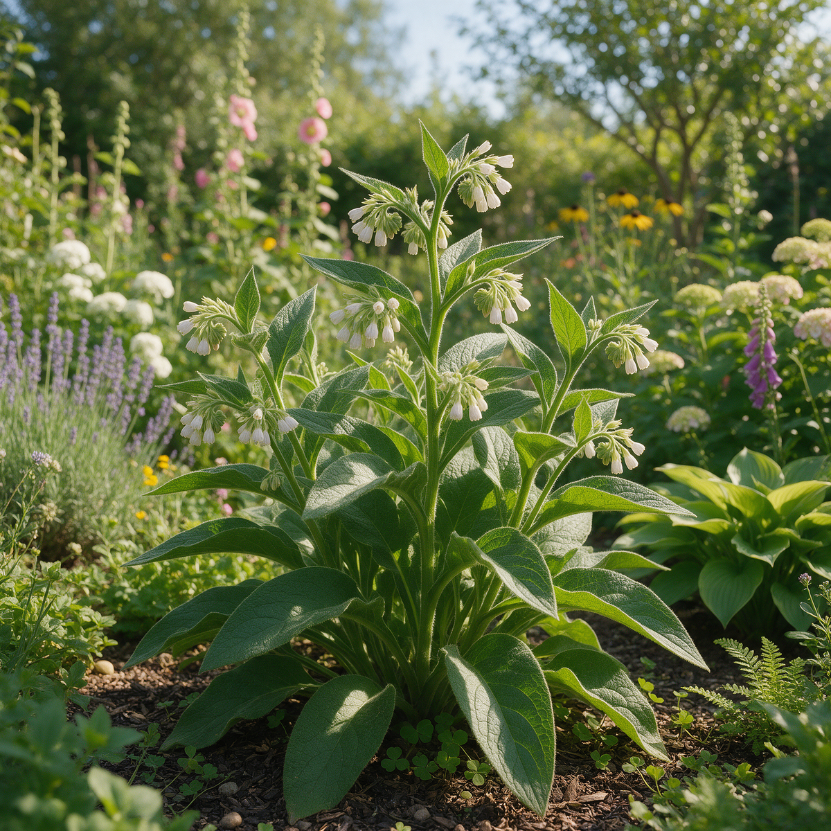 True Comfrey botanical seeds for outdoor garden beds and perennial plantings