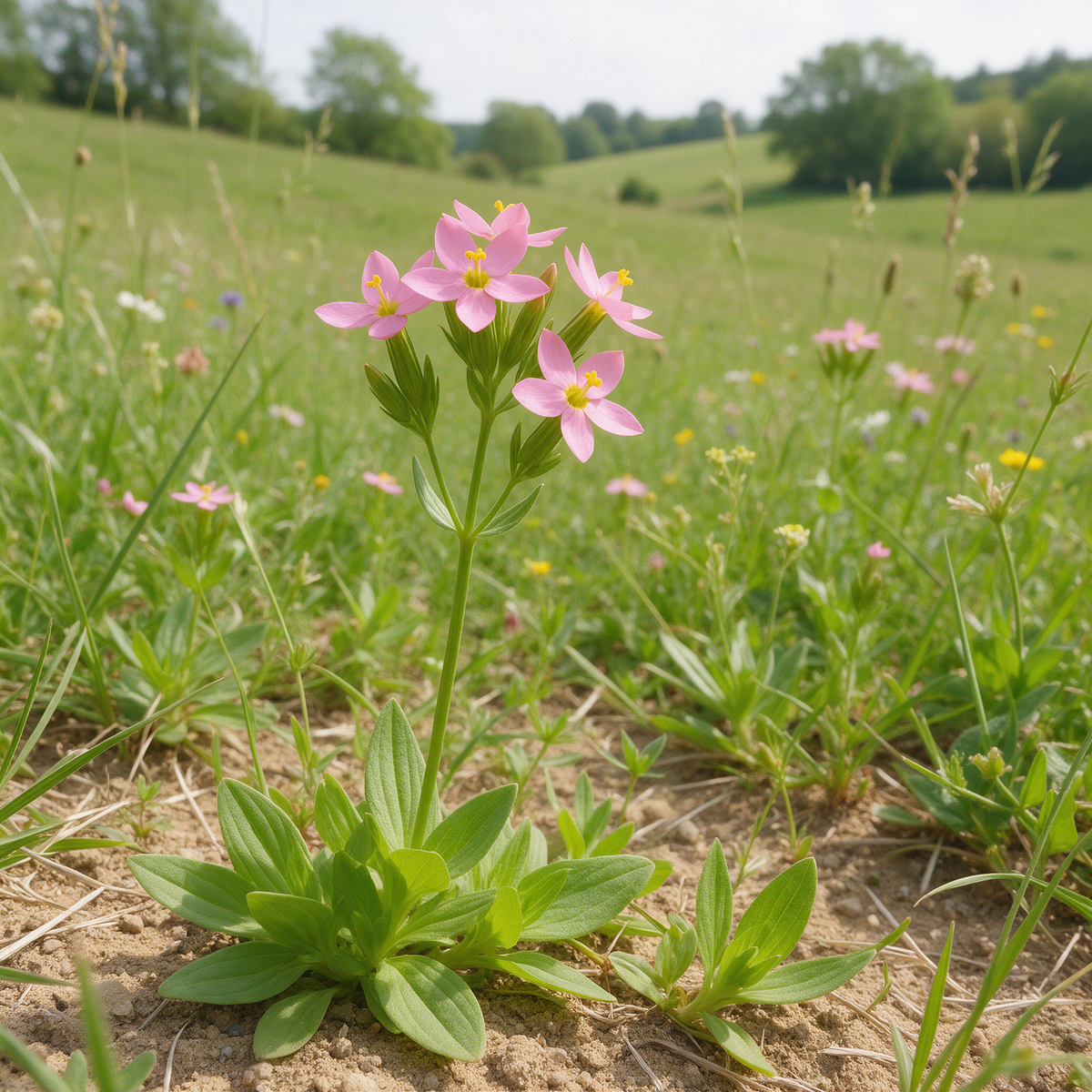 European Centaury garden plant Centaurium erythraea