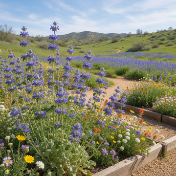 Golden Chia annual flowering herb for sunny gardens and native plant landscapes
