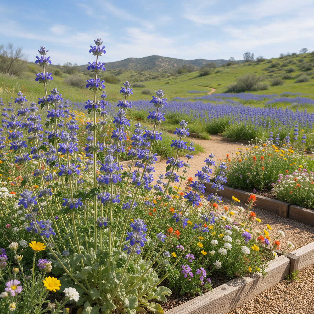 Golden Chia Salvia columbariae herb garden seeds for planting