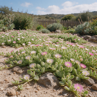 Mesembryanthemum crystallinum ornamental foliage plant for suitable gardens and containers.