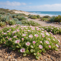 Crystalline Ice Plant ornamental foliage plant for sunny gardens and container growing.