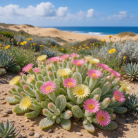 Crystalline Ice Plant foliage for ornamental gardens and suitable container displays.