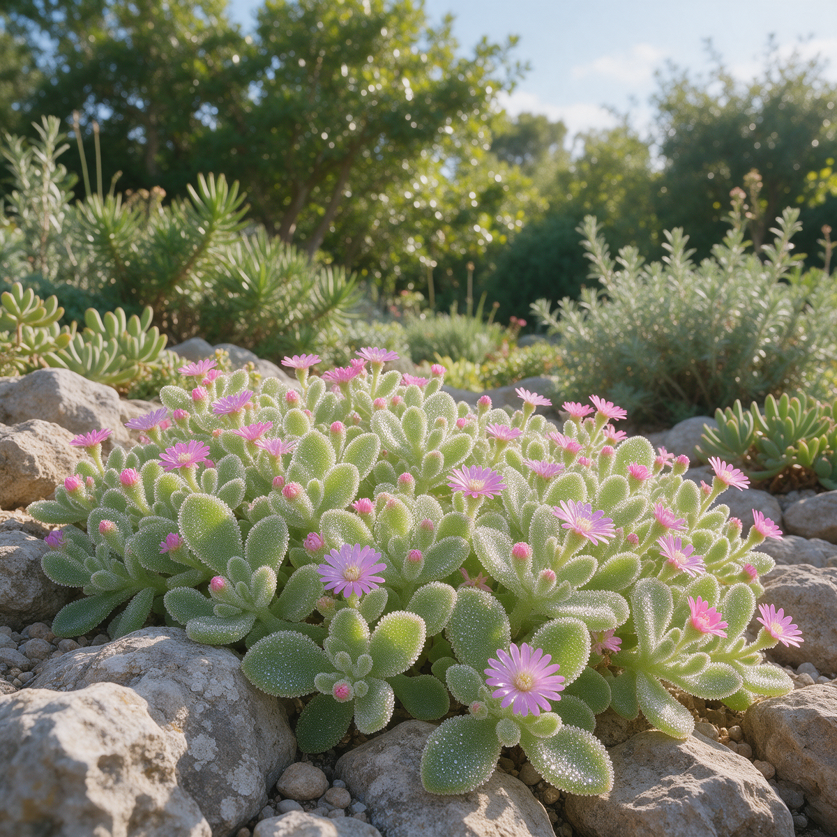 Crystalline Iceplant Mesembryanthemum crystallinum seeds for garden planting.