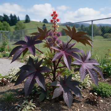New Zealand Purple Castor Bean Ricinus communis Seeds