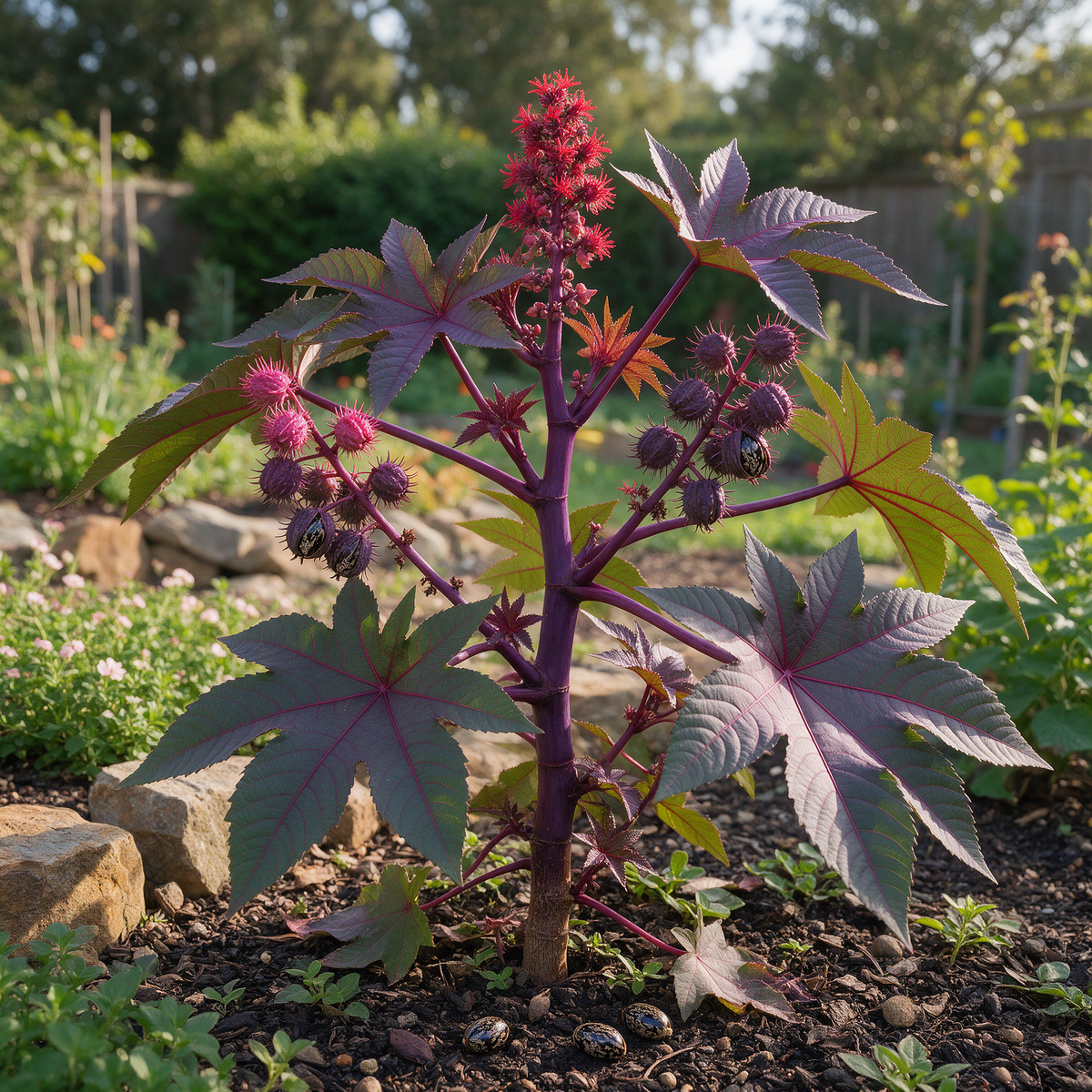 New Zealand Purple Castor Ricinus communis Garden Seeds