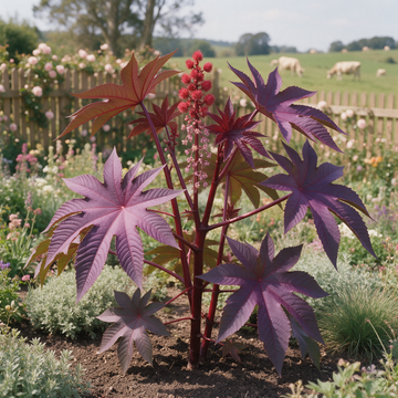 New Zealand Purple Castor Ricinus communis ornamental plant