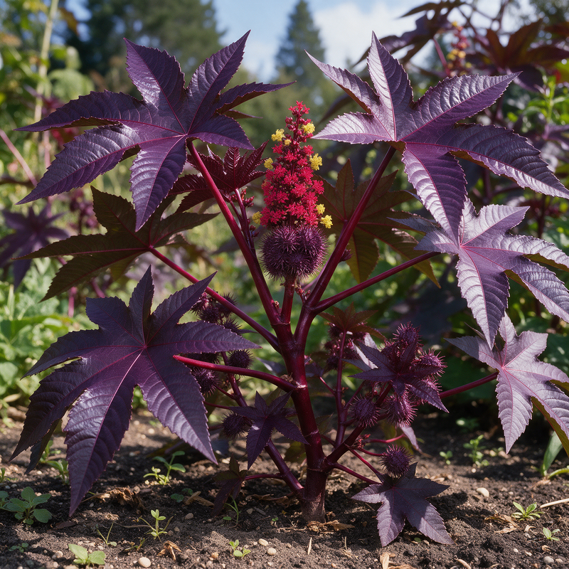 New Zealand Purple Castor Ricinus communis Plant Seeds