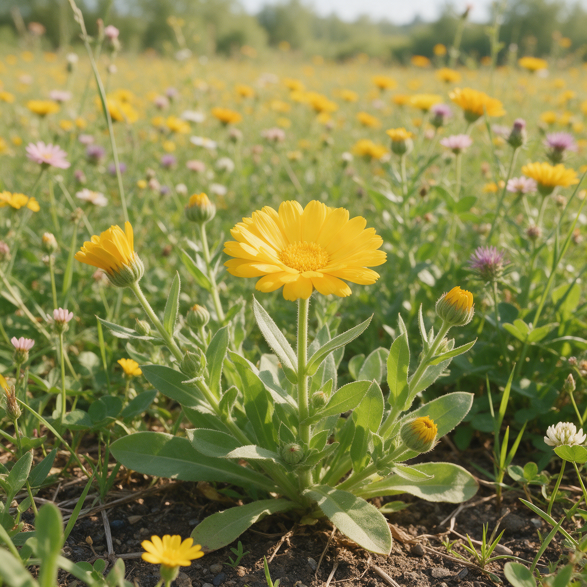 Organic Wild Calendula garden seeds for natural flowering displays