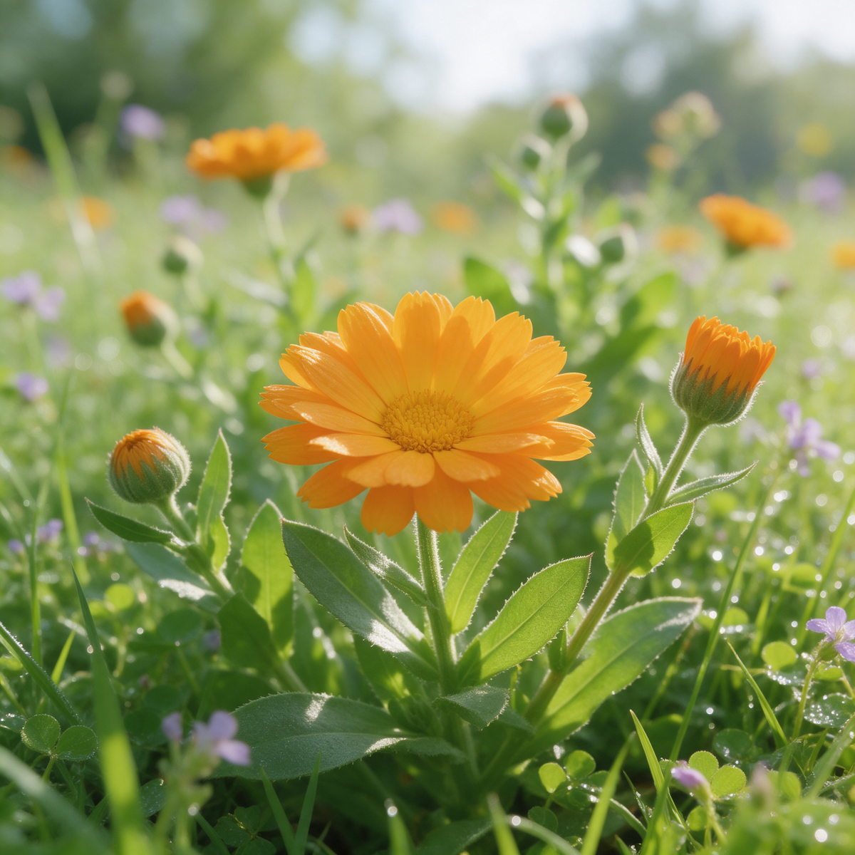 Wild Calendula Calendula arvensis organic garden flowers