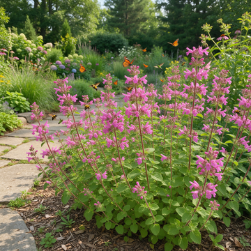 Showy Calamint Clinopodium grandiflorum flowering garden plant