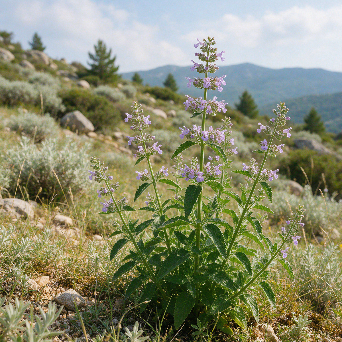 Tuberous Catmint Nepeta tuberosa flowering plant