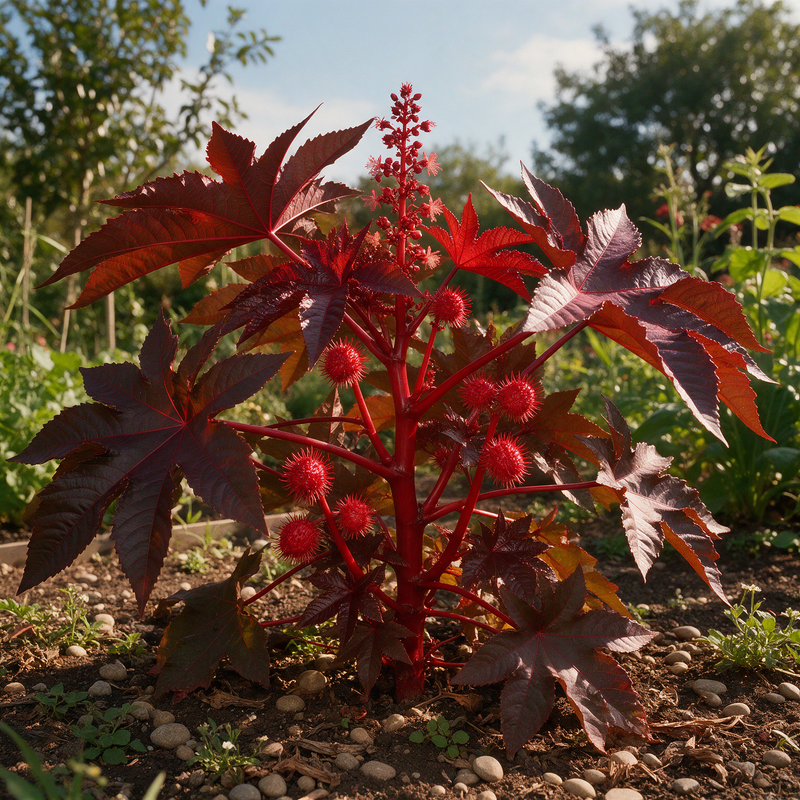 Castor Zanzibar Red Ricinus communis sanguineus garden seeds
