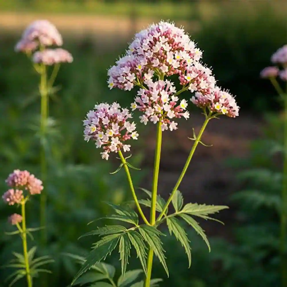 1. Valeriana officinalis perennial herb for home gardens and herb planting areas.