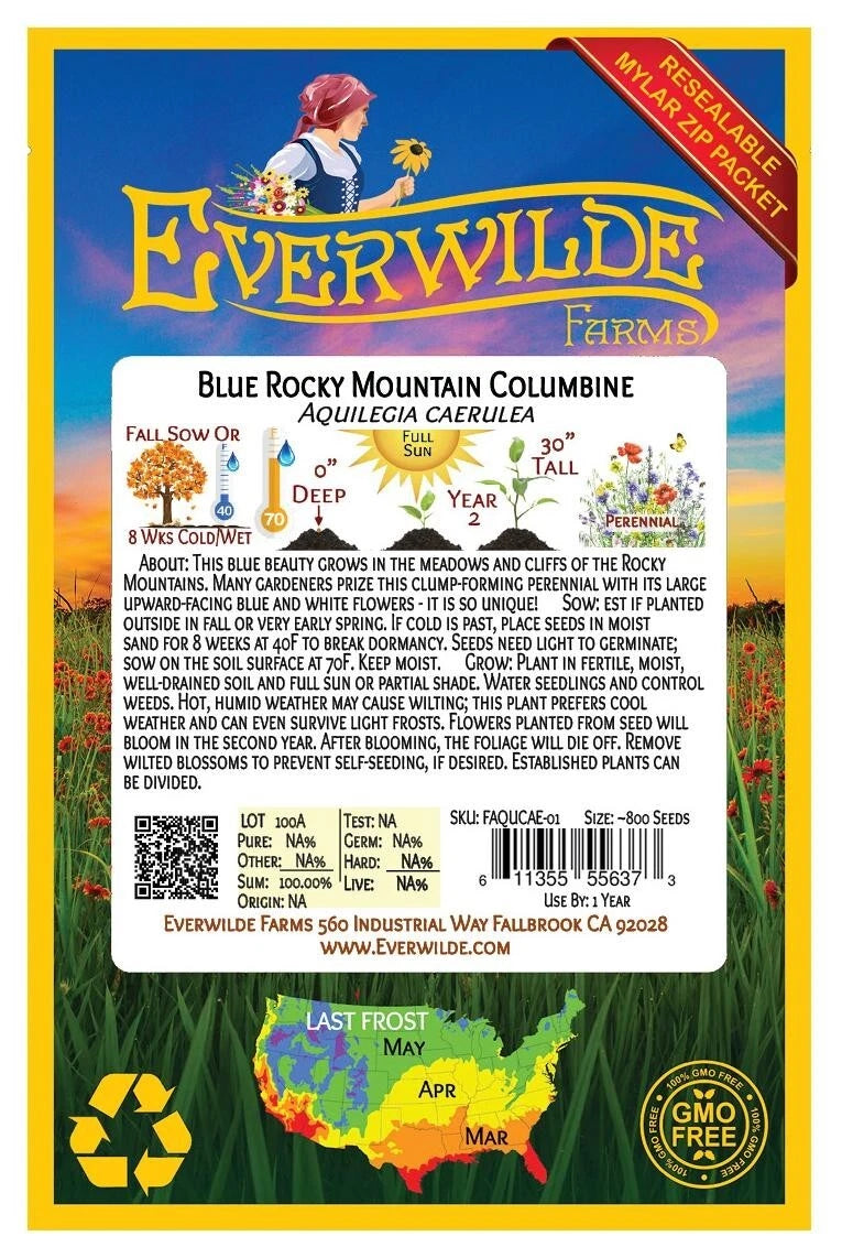 Blue Rocky Mountain Columbine – Hardy Wildflower Seeds